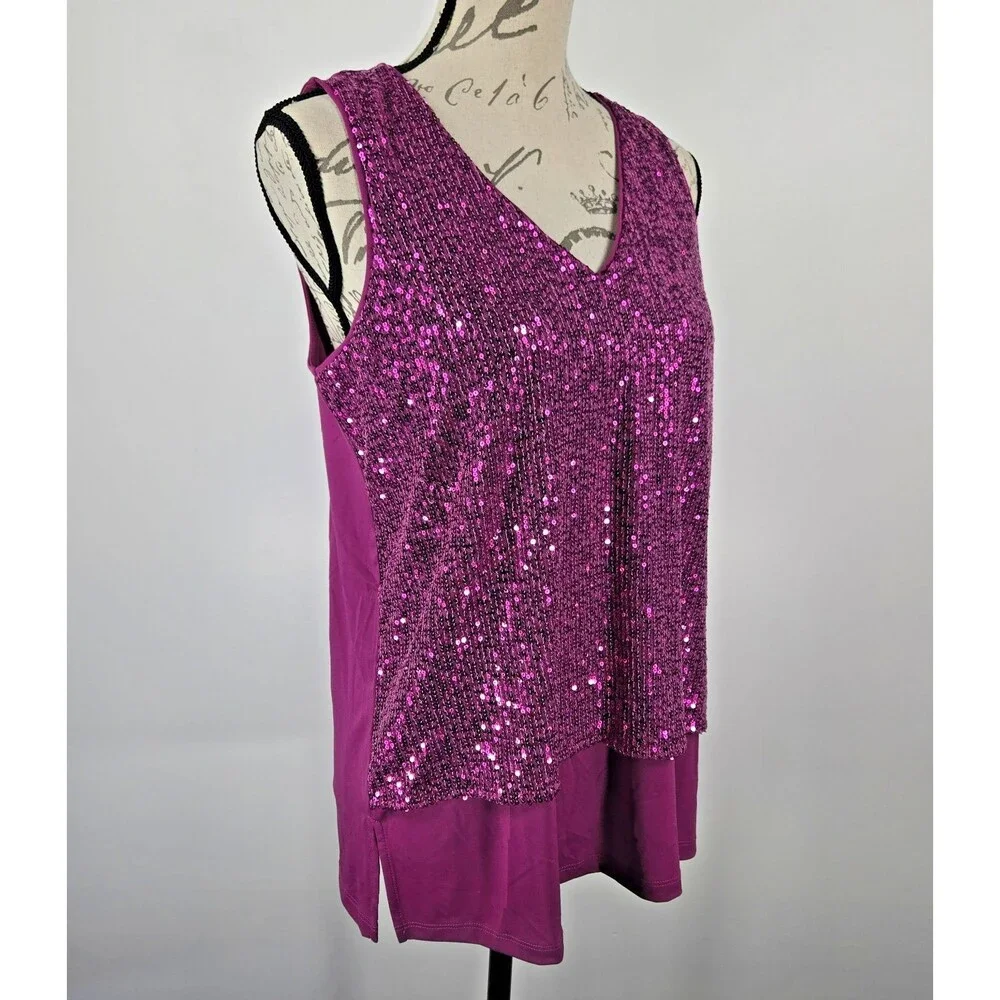 Michael‎ Kors Women's Size Small Pink Sequin Tank Top
